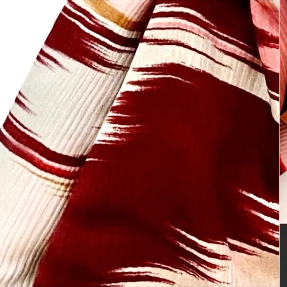 MISSONI Pink Red Multi Shades Printed 100% Silk Scarf NWT